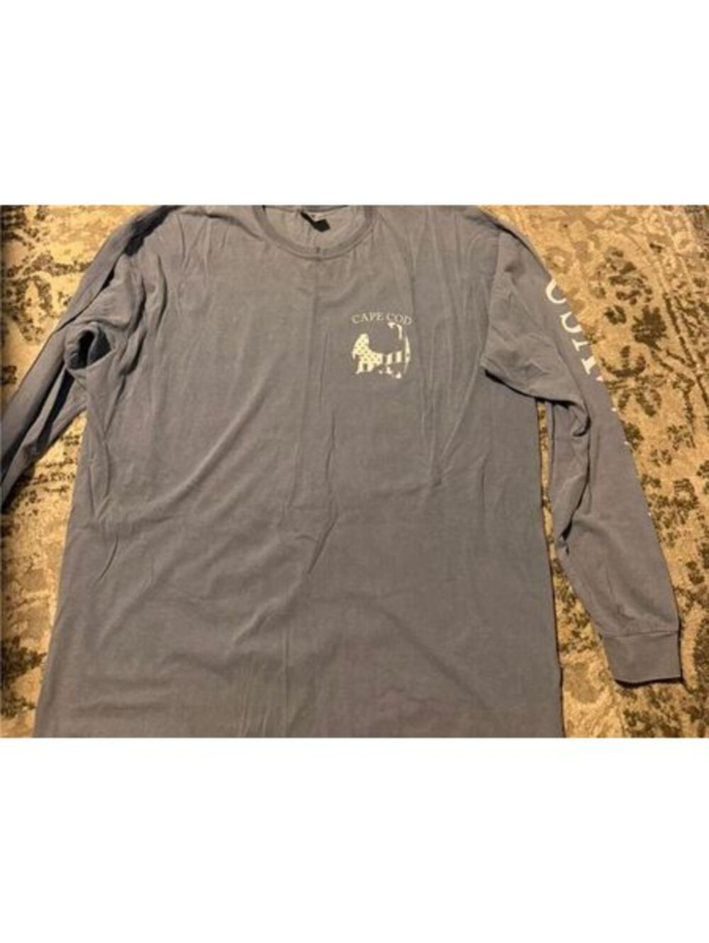 Comfort Colors Long Sleeve T-Shirt Unisex XXL Blue USA Flag Graphic